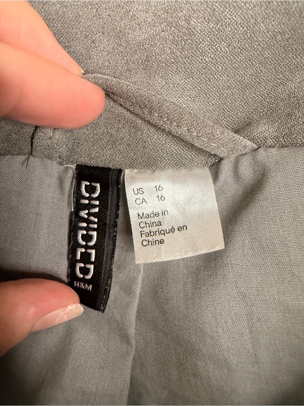 H&M Divided Gray Faux Suede Drape Moto Jacket Size 16 - Picture 2 of 11